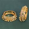 Antique Openable Bangles With Matte Gold Plating