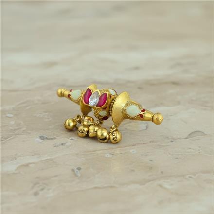 Antique Adjustable Ring With Matte Gold Plating