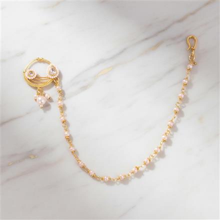 Antique Moti Nose Ring With Gold Plating