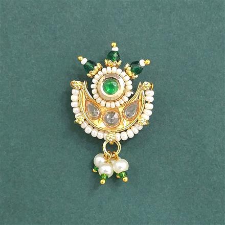 Antique Moti Nose Ring With Gold Plating