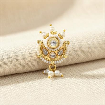 Antique Moti Nose Ring With Gold Plating