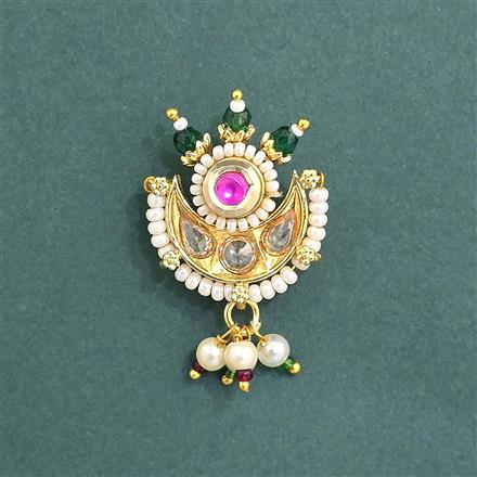 Antique Moti Nose Ring With Gold Plating