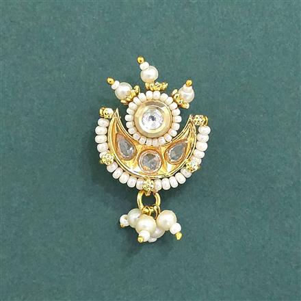 Antique Moti Nose Ring With Gold Plating