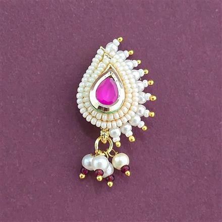 Antique Moti Nose Ring With Gold Plating