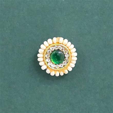 Antique Moti Nose Ring With Gold Plating