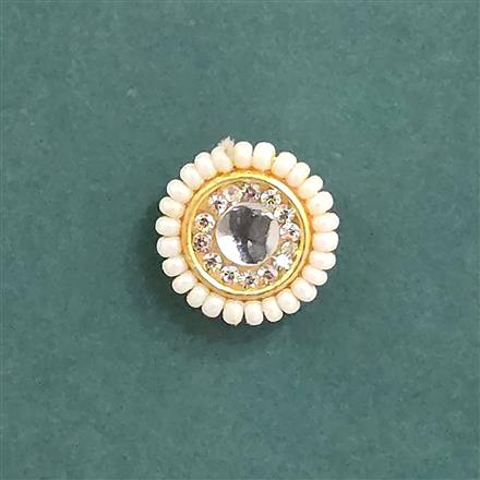 Antique Moti Nose Ring With Gold Plating