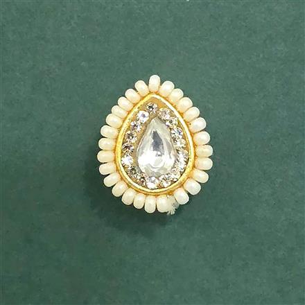 Antique Moti Nose Ring With Gold Plating