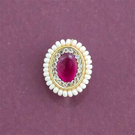 Antique Moti Nose Ring With Gold Plating