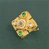 Antique Adjustable Ring With Matte Gold Plating