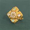 Antique Adjustable Ring With Matte Gold Plating
