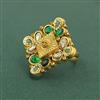 Antique Adjustable Ring With Matte Gold Plating