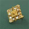 Antique Adjustable Ring With Matte Gold Plating