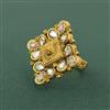 Antique Adjustable Ring With Matte Gold Plating