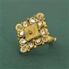 Antique Adjustable Ring With Matte Gold Plating