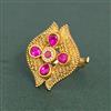 Antique Adjustable Ring With Matte Gold Plating