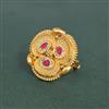 Antique Adjustable Ring With Matte Gold Plating
