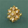 Antique Adjustable Ring With Matte Gold Plating