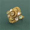 Antique Adjustable Ring With Matte Gold Plating
