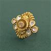 Antique Adjustable Ring With Matte Gold Plating