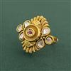 Antique Adjustable Ring With Matte Gold Plating