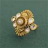 Antique Adjustable Ring With Matte Gold Plating