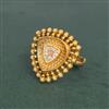 Antique Adjustable Ring With Matte Gold Plating