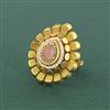 Antique Adjustable Ring With Matte Gold Plating