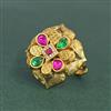 Antique Adjustable Ring With Matte Gold Plating
