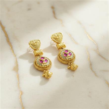 Antique Classic Earring With Matte Gold Plating