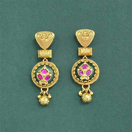 Antique Classic Earring With Matte Gold Plating