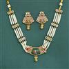 Antique Moti Necklace Set With Matte Gold Plating