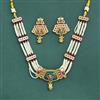 Antique Moti Necklace Set With Matte Gold Plating