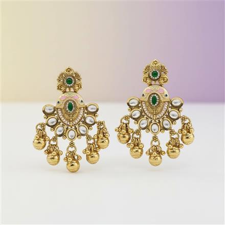 Antique Meenakari Earring With Gold Plating