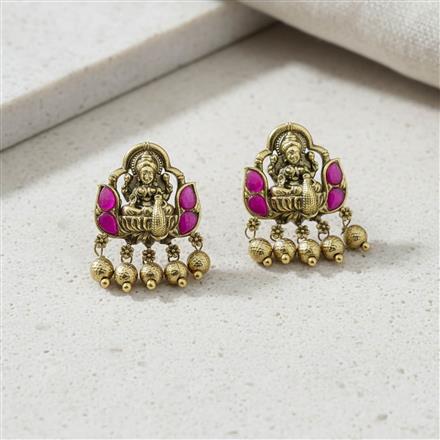Antique South Indian Earring With Matte Gold Plating