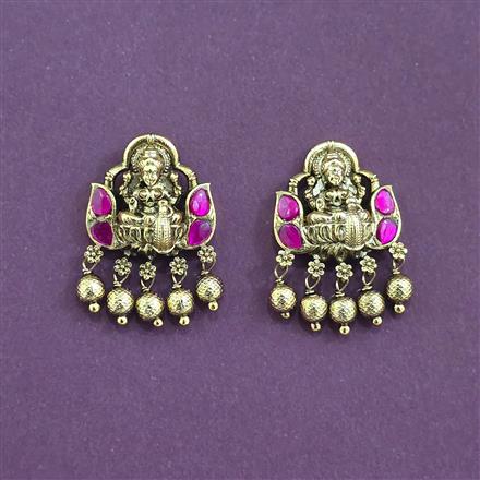 Antique South Indian Earring With Matte Gold Plating
