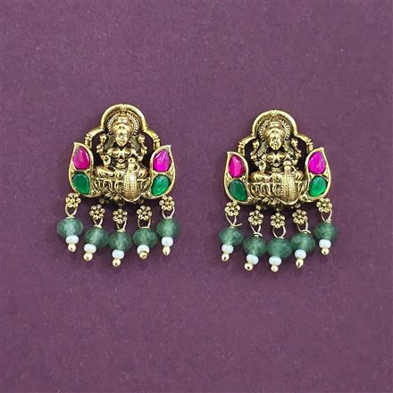 Antique South Indian Earring With Matte Gold Plating