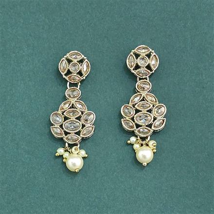 Antique Moti Earring With Mehndi Plating