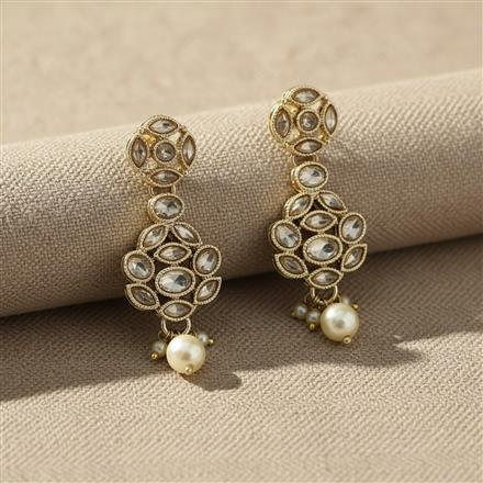 Antique Moti Earring With Mehndi Plating