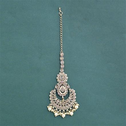 Antique Moti Tikka With Mehndi Plating