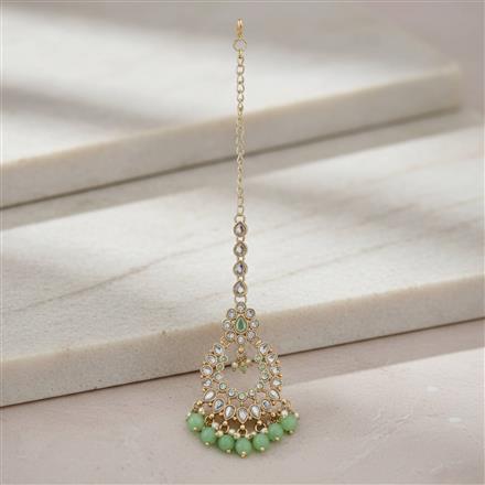 Antique Moti Tikka With Mehndi Plating