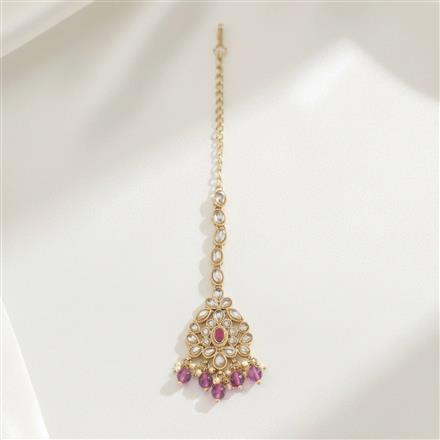 Antique Moti Tikka With Mehndi Plating