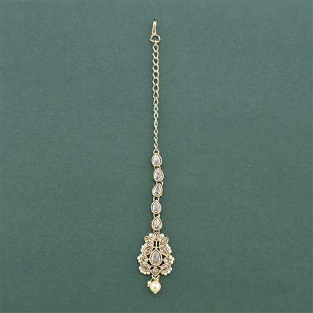 Antique Pearl Tikka With Mehndi Plating