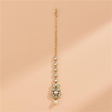 Antique Pearl Tikka With Mehndi Plating