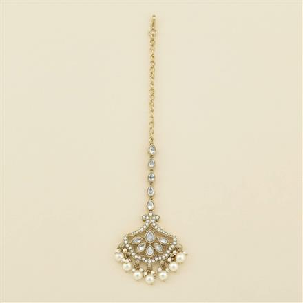 Antique Moti Tikka With Mehndi Plating