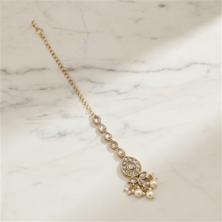 Antique Moti Tikka With Mehndi Plating