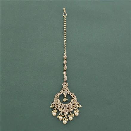 Antique Moti Tikka With Mehndi Plating