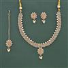 Antique Pearl Necklace Set With Mehndi Plating