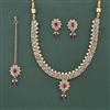 Antique Pearl Necklace Set With Mehndi Plating
