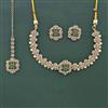 Antique Moti Necklace Set With Mehndi Plating