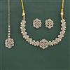 Antique Moti Necklace Set With Mehndi Plating